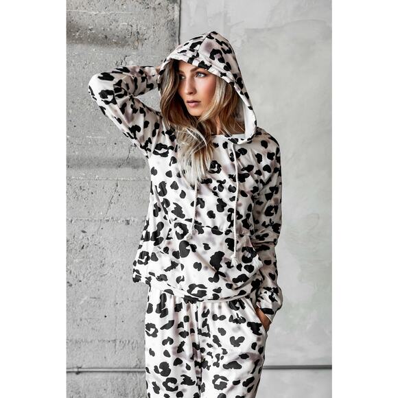 NWT Animal Print Cozy Jogger Hoodie Lounge Set - Medium - Picture 2 of 10